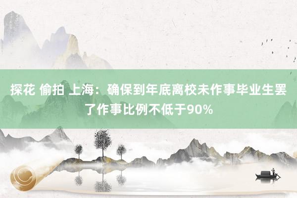 探花 偷拍 上海：确保到年底离校未作事毕业生罢了作事比例不低于90%