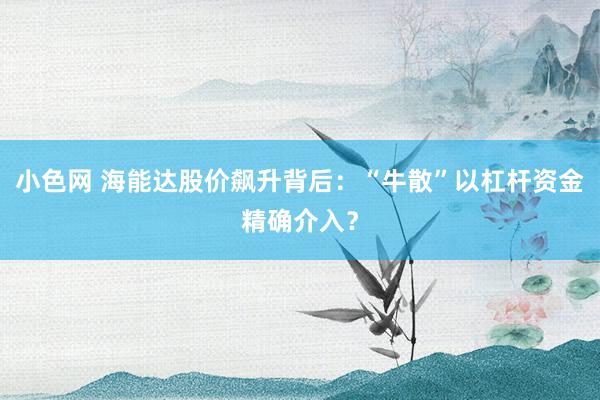 小色网 海能达股价飙升背后：“牛散”以杠杆资金精确介入？