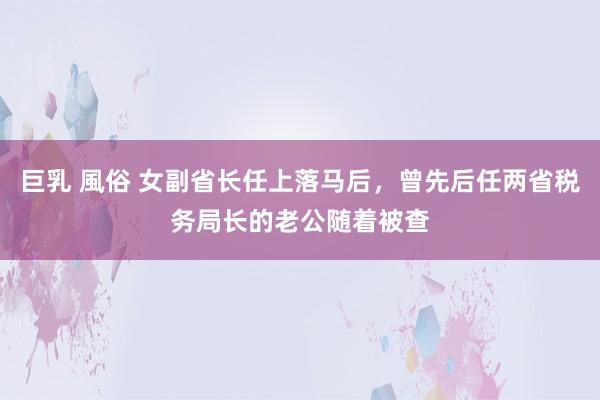 巨乳 風俗 女副省长任上落马后，曾先后任两省税务局长的老公随着被查