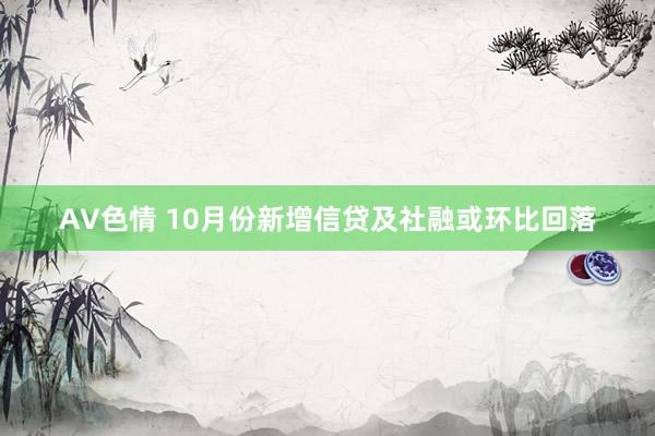 AV色情 10月份新增信贷及社融或环比回落