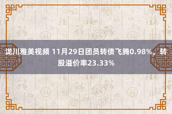 泷川雅美视频 11月29日团员转债飞腾0.98%，转股溢价率23.33%