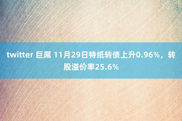 twitter 巨屌 11月29日特纸转债上升0.96%，转股溢价率25.6%