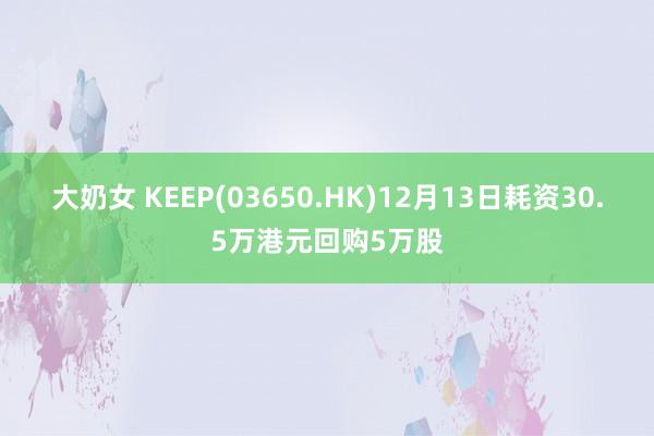 大奶女 KEEP(03650.HK)12月13日耗资30.5万港元回购5万股