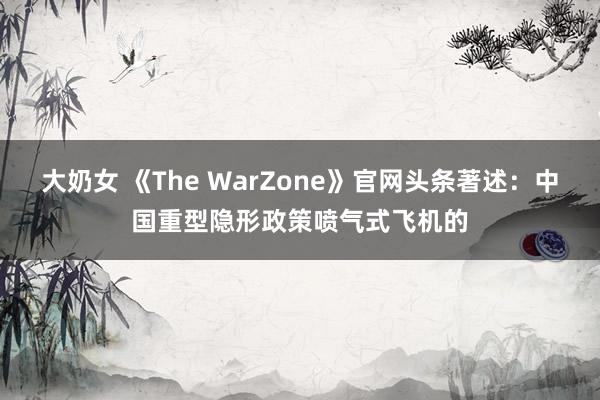 大奶女 《The WarZone》官网头条著述：中国重型隐形