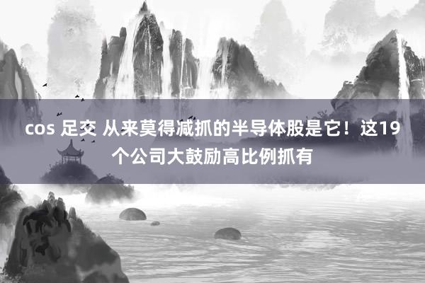 cos 足交 从来莫得减抓的半导体股是它！这19个公司大鼓励高比例抓有