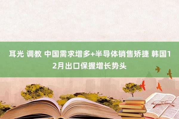 耳光 调教 中国需求增多+半导体销售矫捷 韩国12月出口保握增长势头