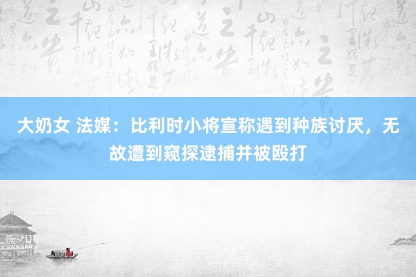 大奶女 法媒：比利时小将宣称遇到种族讨厌，无故遭到窥探逮捕并被殴打