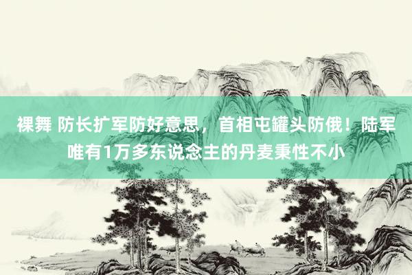 裸舞 防长扩军防好意思，首相屯罐头防俄！陆军唯有1万多东说念