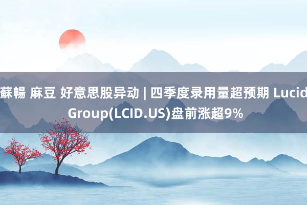 蘇暢 麻豆 好意思股异动 | 四季度录用量超预期 Lucid