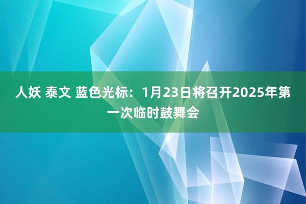 人妖 泰文 蓝色光标：1月23日将召开2025年第一次临时鼓